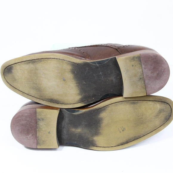 La Milano Mens Brown Dress Shoe sz 12 Wingtip Oxford Leather - Picture 9 of 9